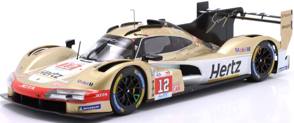 Porsche 963 #12 Hertz Team Jota 8th 24h Le Mans 2024 Stevens/Nato/Ilott 1:18 Scale Diecast Car – IXO