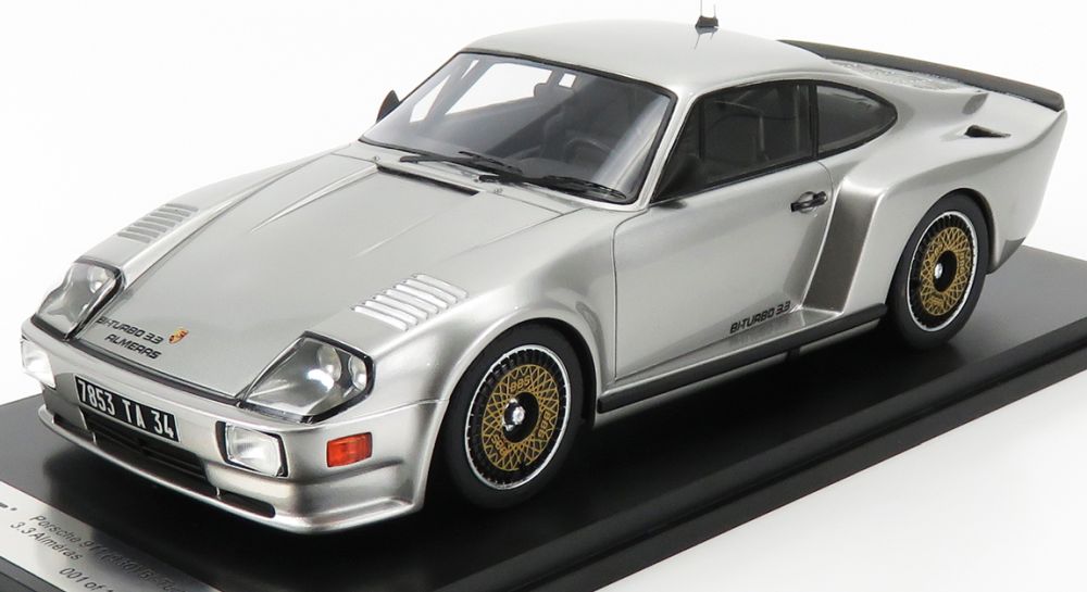 Porsche 930 Bi-Turbo 3.3 Almeras 1983 Silver - 150pcs Ltd 1:18 Scale Kess Resin Model