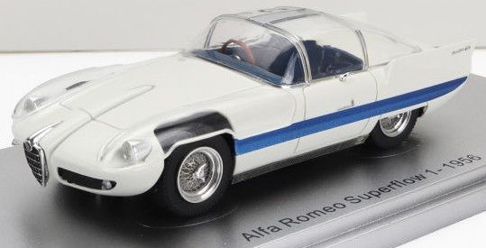 Alfa Romeo - 6C 3000 Superflow I 1956 Pininfarina - White / Blue - 400pcs Ltd 1:43 Scale Kess Resin Model
