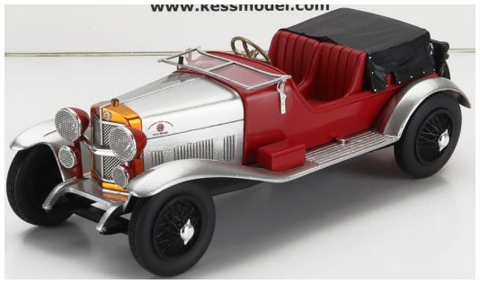 Alfa Romeo RL Super Sport Red/Silver/Black 4 Seat w/Covered Seat 1927 1:43 Scale Kess Resin Model