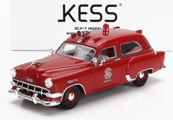 Chevrolet National Ambulance Royal Oak Michigan Fire Protection Fire Engine 1954 1:43 Scale Kess Resin Model