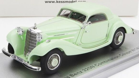Mercedes-Benz-Benz - 320W (W142) Combination Coupe 1938 - V.Light Green - 250pcs Ltd 1:43 Scale Kess Resin Model