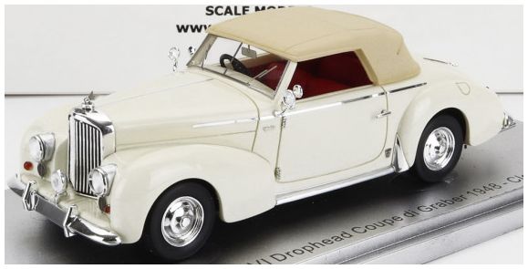Bentley MKVI White Drophead Coupe Graber Cabrio Closed 1948 1:43 Scale Kess Resin Model