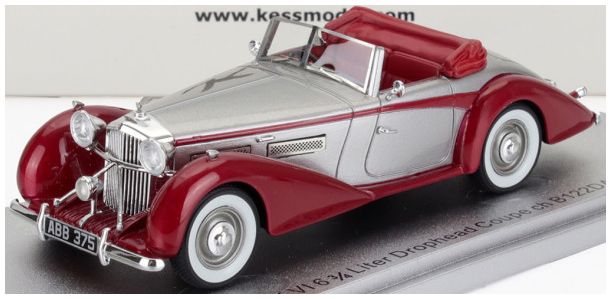 Bentley MKVI Drophead ch.B122DA Coupe Cabrio Open 1949 Silver/Red 1:43 Scale Kess Resin Model