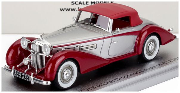 Bentley MKVI Drophead ch.B122DA Coupe Cabrio Closed 1949 Silver/Red 1:43 Scale Kess Resin Model