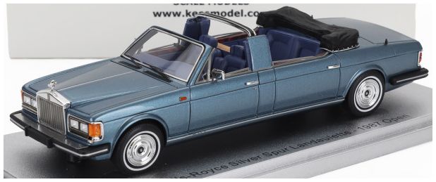 Rolls Royce Silver Spur Landaulette Blue Metallic Black Semi Convertible Open 1987 1:43 Scale Kess Resin Model
