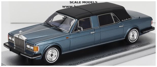 Rolls Royce Silver Spur Landaulette Blue Metallic Black Semi Convertible Closed 87 1:43 Scale Kess Resin Model