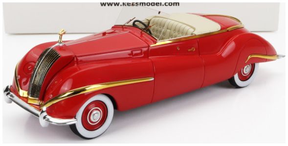 Rolls Royce Phantom III Red/Gold Labourdette Vutotal Cabrio Open 1947 1:43 Scale Kess Resin Model