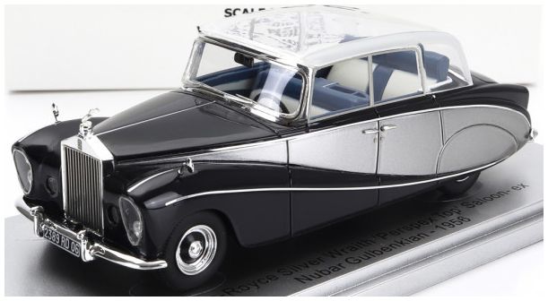 Rolls Royce Silver Wraith Black/Silver Perspex Top 1956 Ex Nubar Gulbenkian 1:43 Scale Kess Resin Model