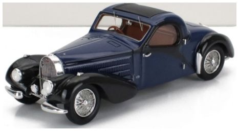 Bugatti 57C Atalante Coupe Blue/Black sn.57641 Toit Ouvrant Closed Roof 1938 1:43 Scale Kess Resin Model