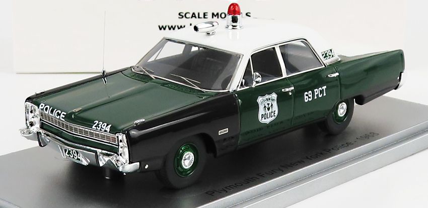 Plymouth Fury 4-Door Sedan New York Police 1968 1:43 Scale Kess Resin Model