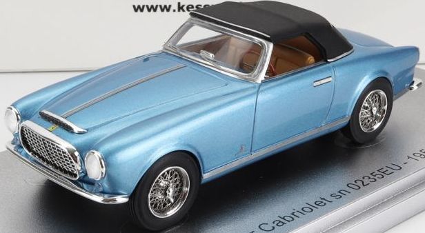 Ferrari 212 Inter sn0235EU Blue/Black Roof Cabriolet Top Up 1952 1:43 Scale Kess Resin Model
