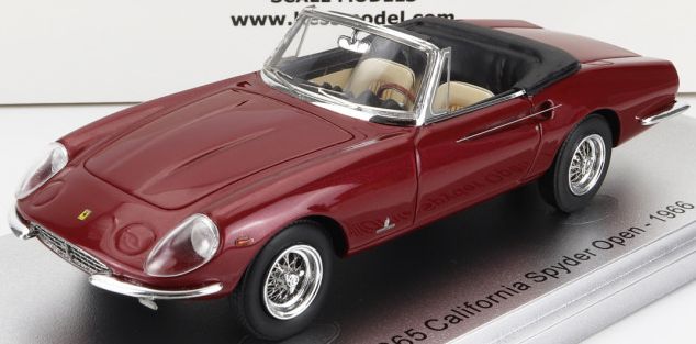 Ferrari 365 California Spider Burgundy Top Down 1966 1:43 Scale Kess Resin Model