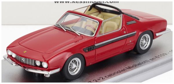 Ferrari 330 GT 2+2 sn.6109 Red/Black Michelotti Cabrio Open 1964 1:43 Scale Kess Resin Model