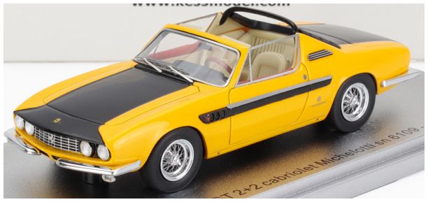Ferrari 330 GT 2+2 sn.6109 Yellow/Black Michelotti Cabrio Open 1964 1:43 Scale Kess Resin Model