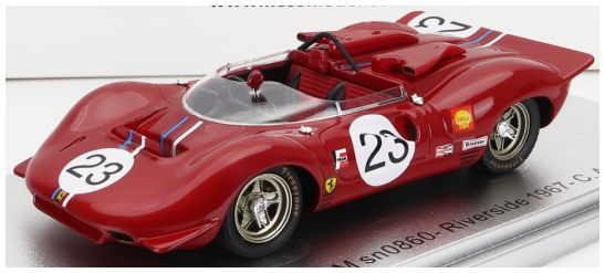 Ferrari 350 P4 Spider Can-Am s/n0860 #23 Riverside Race 1967 C.Amon Red 1:43 Scale Kess Resin Model