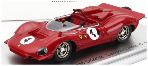 Ferrari 350 P4 Spider Can-Am s/n0858 #4 Tasman GP Longford 1968 C.Amon Red 1:43 Scale Kess Resin Model