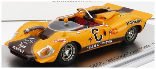 Ferrari 350 P4 Spider Can-Am s/n0858 Gunston #6 1st 3h Cape Town 1968 P.Hawkins 1:43 Scale Kess Resin Model