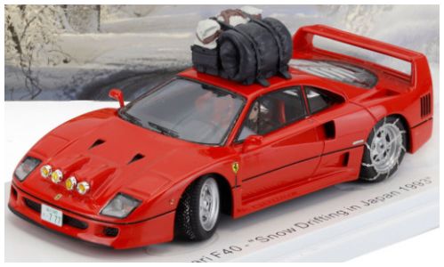 Ferrari F40 Snow Drifting in Japan w/Driver 1993 1:43 Scale Kess Resin Model