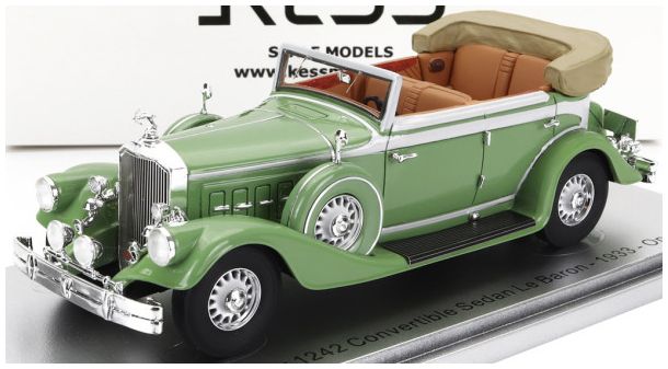 Pierce Arrow 124 Green Convertible Berline Sedan Le Baron Open 1933 1:43 Scale Kess Resin Model