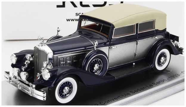 Pierce Arrow 124 Blue/Silver Convertible Berline Sedan Le Baron Closed 1933 1:43 Scale Kess Resin Model