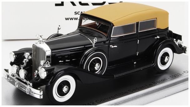 Pierce Arrow 124 Black Convertible Berline Sedan Le Baron Closed 1933 1:43 Scale Kess Resin Model