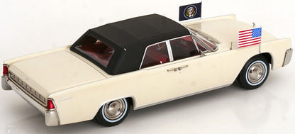 Lincoln Continental Convertible 1963 White John F. Kennedy 1:18 Scale Diecast Car – KK Scale
