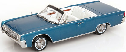 Lincoln Continental Convertible 1963 Turquoise Metallic 1:18 Scale Diecast Car – KK Scale