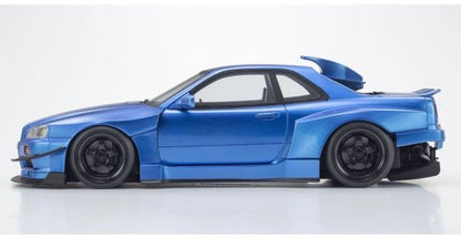 Nissan Skyline GT-R R34 Khyzyl Saleem Design Blue 1:18 Scale Resin Car – Kyosho Samurai Collection
