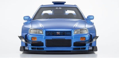 Nissan Skyline GT-R R34 Khyzyl Saleem Design Blue 1:18 Scale Resin Car – Kyosho Samurai Collection