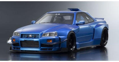 Nissan Skyline GT-R R34 Khyzyl Saleem Design Blue 1:18 Scale Resin Car – Kyosho Samurai Collection