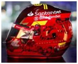 Carlos Sainz F1 Abu Dhabi GP 2024 Helmet 1:5 Scale Resin Replica – Looksmart
