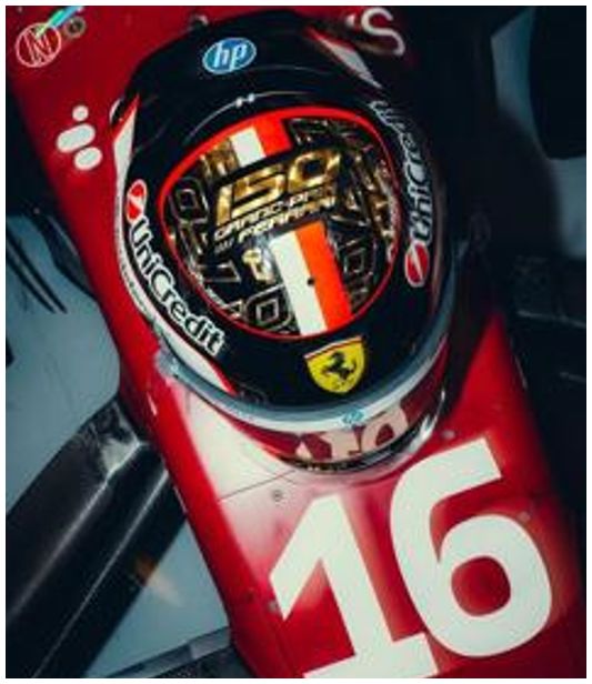 Charles Leclerc F1 Abu Dhabi GP 2025 Helmet 1:5 Scale Resin Replica – Looksmart