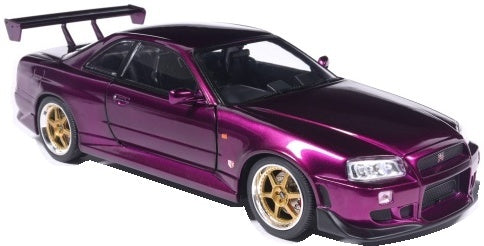 Nissan Skyline GT-R (R34) Lilac 2002 1:18 Scale Diecast Car – Model Car Group
