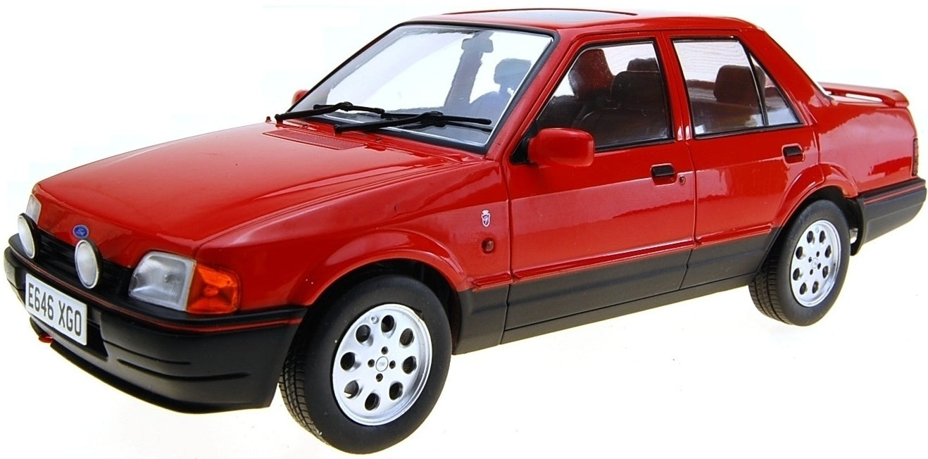 Ford Orion Mk2 Ghia Red RHD w/Pepperpot Alloys (UK Exclusive 500pcs) 1:18 Scale Diecast Model Car – Model Car Group