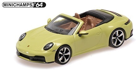 Porsche 911 (992.2) Carrera Cabriolet 2025 Yellow Metallic 1:64 Scale Diecast Car – Minichamps