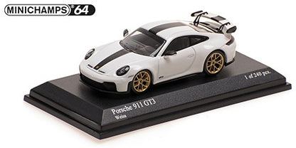 Porsche 911 (992.2) GT3 2025 White w/Weissach Package 1:64 Scale Diecast Car – Minichamps