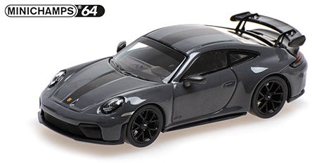 Porsche 911 (992.2) GT3 2025 Grey w/Weissach Package 1:64 Scale Diecast Car – Minichamps