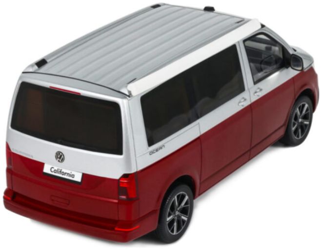 Volkswagen T6.1 California Ocean Fortana Red Reflex Silver 2021 1:18 Scale Resin Model Bus – OttOmobile