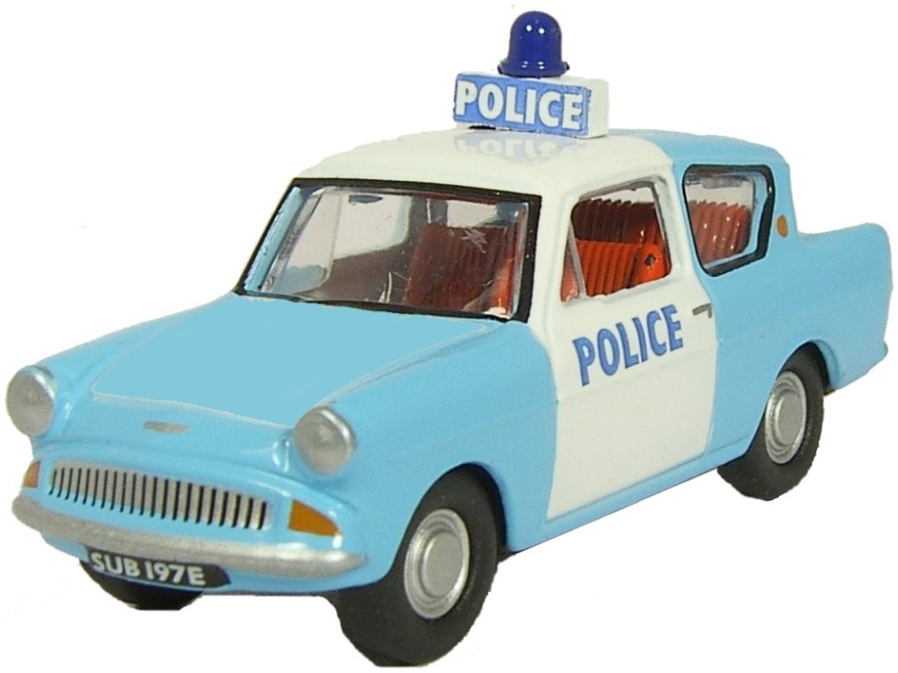 Ford Anglia Police Panda 1:76 Scale Diecast Model Car – Oxford Diecast