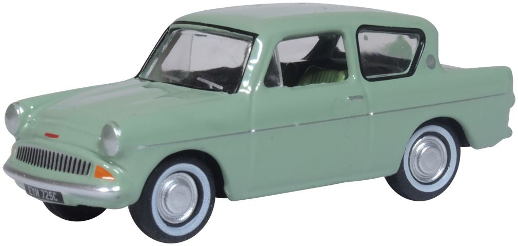 Ford Anglia Spruce Green 1:76 Scale Diecast Car – Oxford Diecast