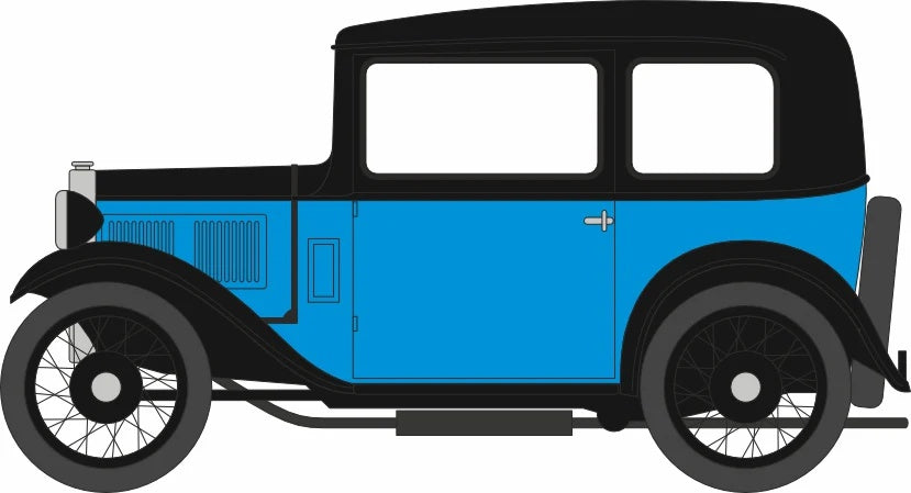 Austin Seven RN Saloon Blue/Black 1:76 Scale Diecast Car – Oxford Diecast