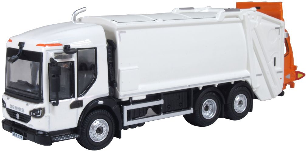 Dennis Eagle Refuse Truck White 1:76 Scale Diecast Model Truck – Oxford Diecast