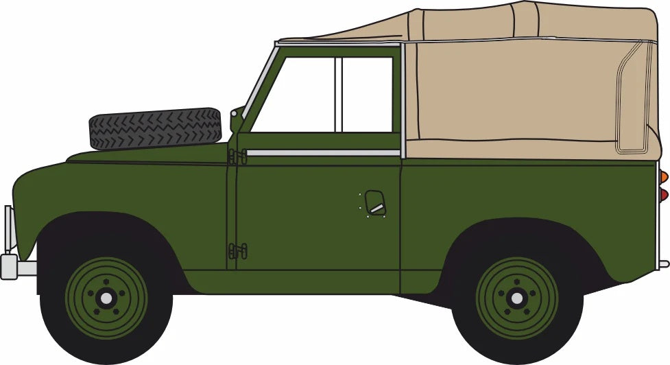 Land Rover Series 2 SWB Canvas Canopy Bronze Green 1:76 Scale Diecast Car – Oxford Diecast