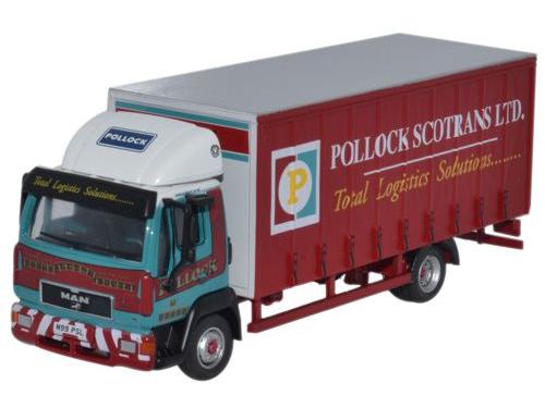MAN L2000 Curtainside Pollock Scotrans 1:76 Scale Diecast Model Truck – Oxford Diecast
