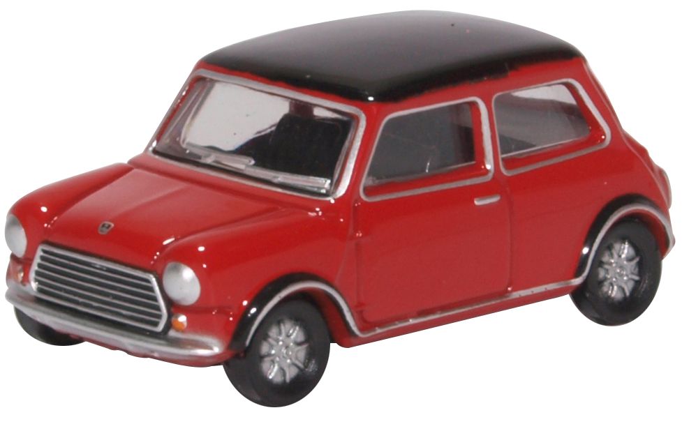 Austin Mini Cooper Mk2 Tartan Red/Black 1:76 Scale Diecast Model Car – Oxford Diecast