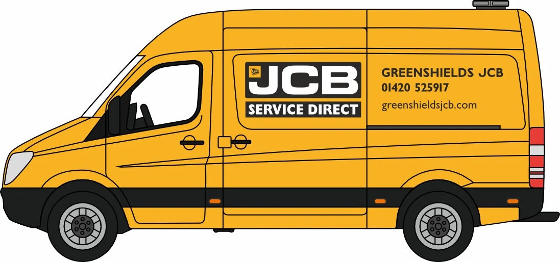 Mercedes Sprinter Greenshields JCB 1:76 Scale Diecast Van – Oxford Diecast