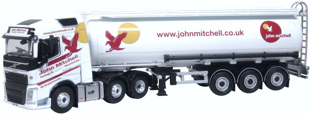 Volvo FH4 Cylindrical Tanker John Mitchell 1:76 Scale Diecast Model Truck – Oxford Diecast