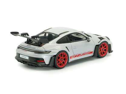 Porsche 911 (992) GT3 RS 2023 Ice Grey Metallic w/Pyro Red accents 1:43 Scale Model Car