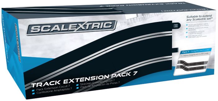 Scalextric Track Extension Pack 7 4 x 350mm Straights 4 x Radius 3 Curve 22.5